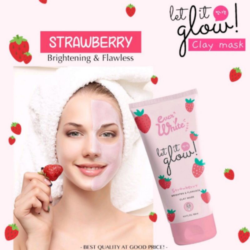 Everwhite Strawberry Clay Mask Masker Wajah ( Mengecilkan Pori)