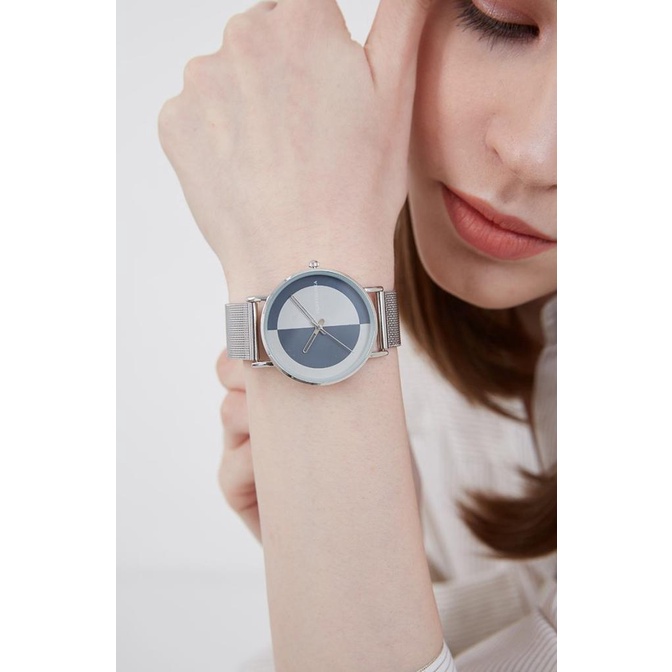 Berrybenka - Jam Tangan Rantai Wanita Sophie Collate Mesh Watches - Silver,ONE SIZE