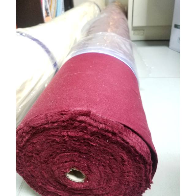 bahan katun poplin 1 roll 130 yards maroon