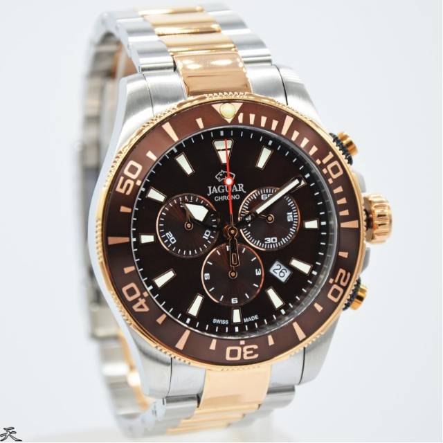 Jam Tangan Pria Jaguar J868 Rantai Silver Rosegold Original Swiss Made