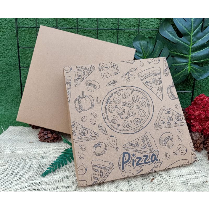 

dus pizza 21.5x21.5 brown kraft isi 20