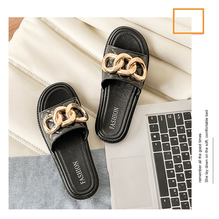 BSS - Sandal Import Wanita 3 Cincin Gold Non Slip Original Import  - SANDAL EVA