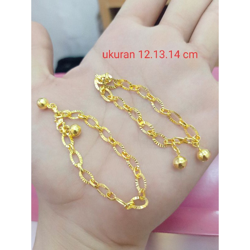 GELANG RANTAI ANAK PERAK 925 LAPIS MAS 24K