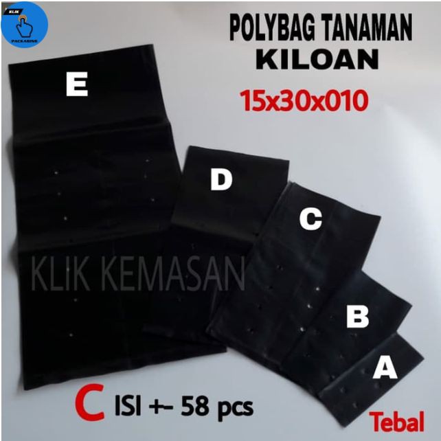 POLYBAG TANAMAN 15X15X30X010 KILOAN/POLYBAG KILOAN PLASTIK POLIBAG