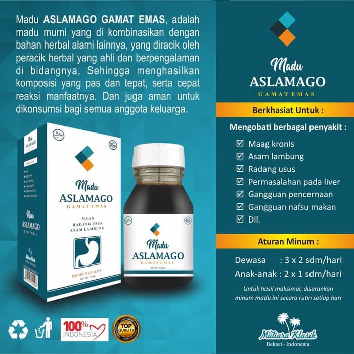 Madu Aslamago Gamat Emas 350 gram Madu lambung