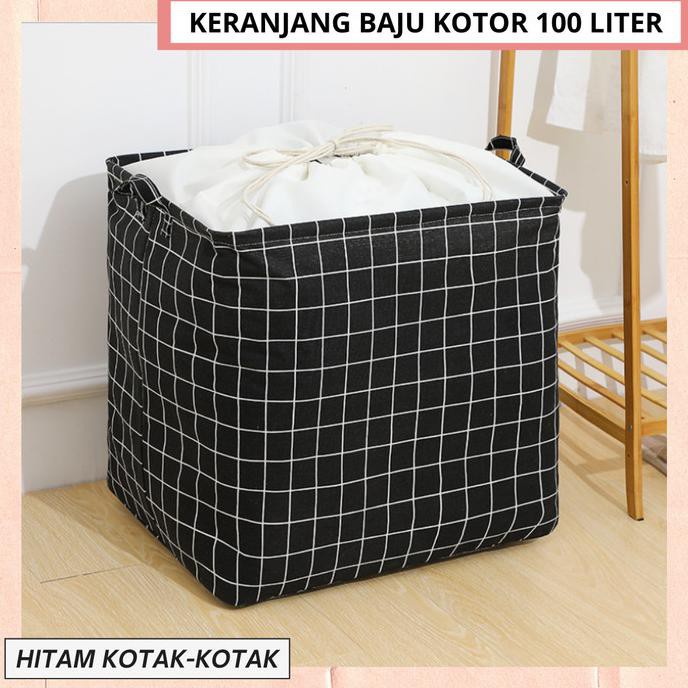 Keranjang Baju Cucian Pakaian Kotor Laundry Bag Tali Serut Serbaguna 1000 liter