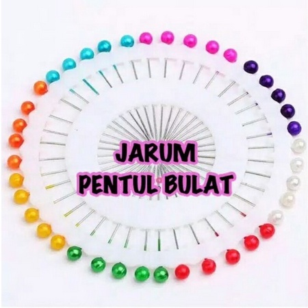 ( Ecer - rol 40 Pc ) JARUM PENTUL BULAT WARNA WARNI - NEDDLE JILBAB HIJAB MURAH