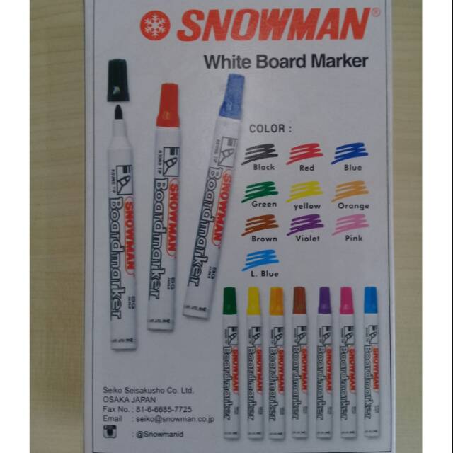 

Snowman White Board Marker Spidol Papan Tulis