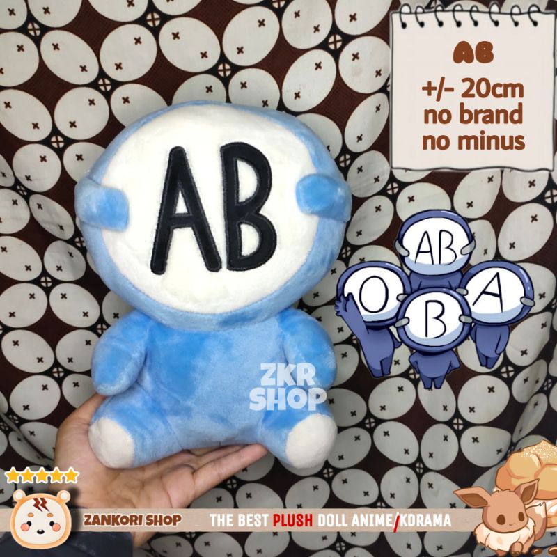 BONEKA & KEYCHAIN BLOOD TYPE / GOLONGAN DARAH ABO -ORIGINAL IMP0RT