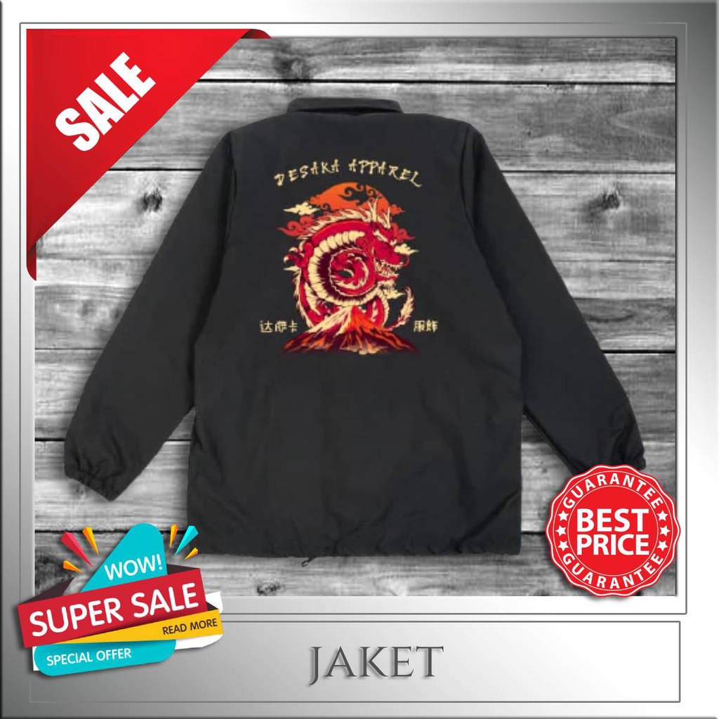 Coach Jaket Dragon Red - Jaket Parasut - Jaket Windbreaker - Jaket Pria - Jaket Keren