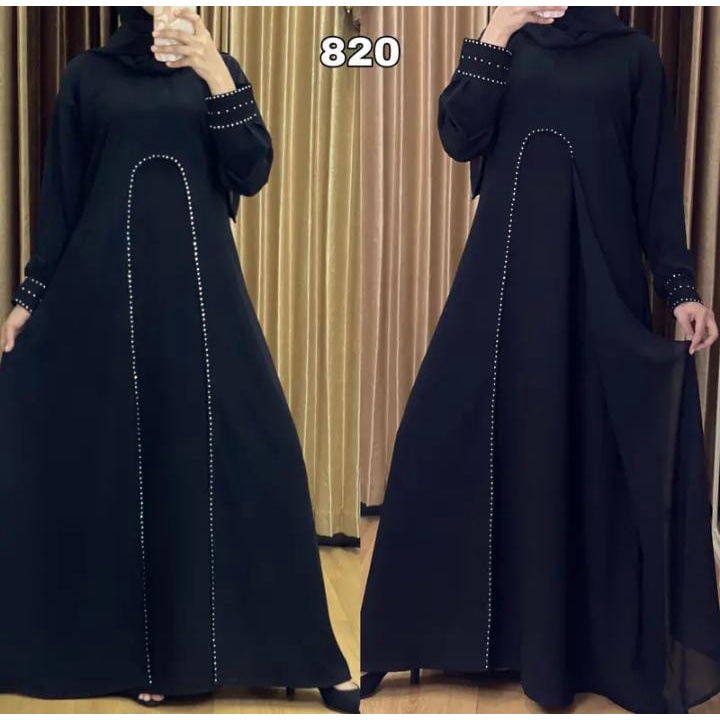 Abaya Wanita Terbaru 2022 Kekinian Original Bahan Jetblack Saudi Turki Umroh Kwalitas Boutique