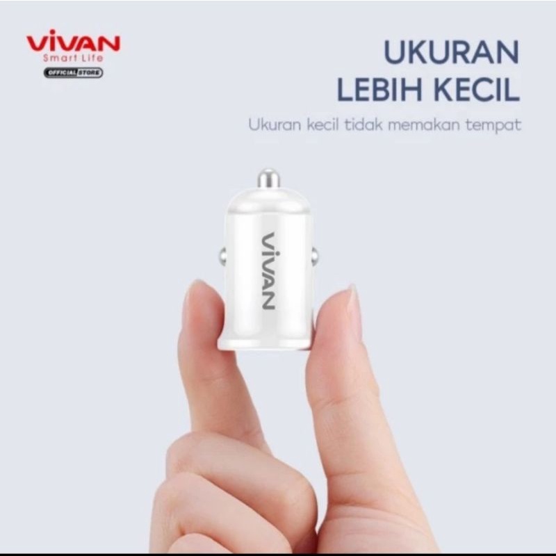 Vivan CC01 Car Charger 2.4A Fast Dual Port USB A + Kabel Micro USB