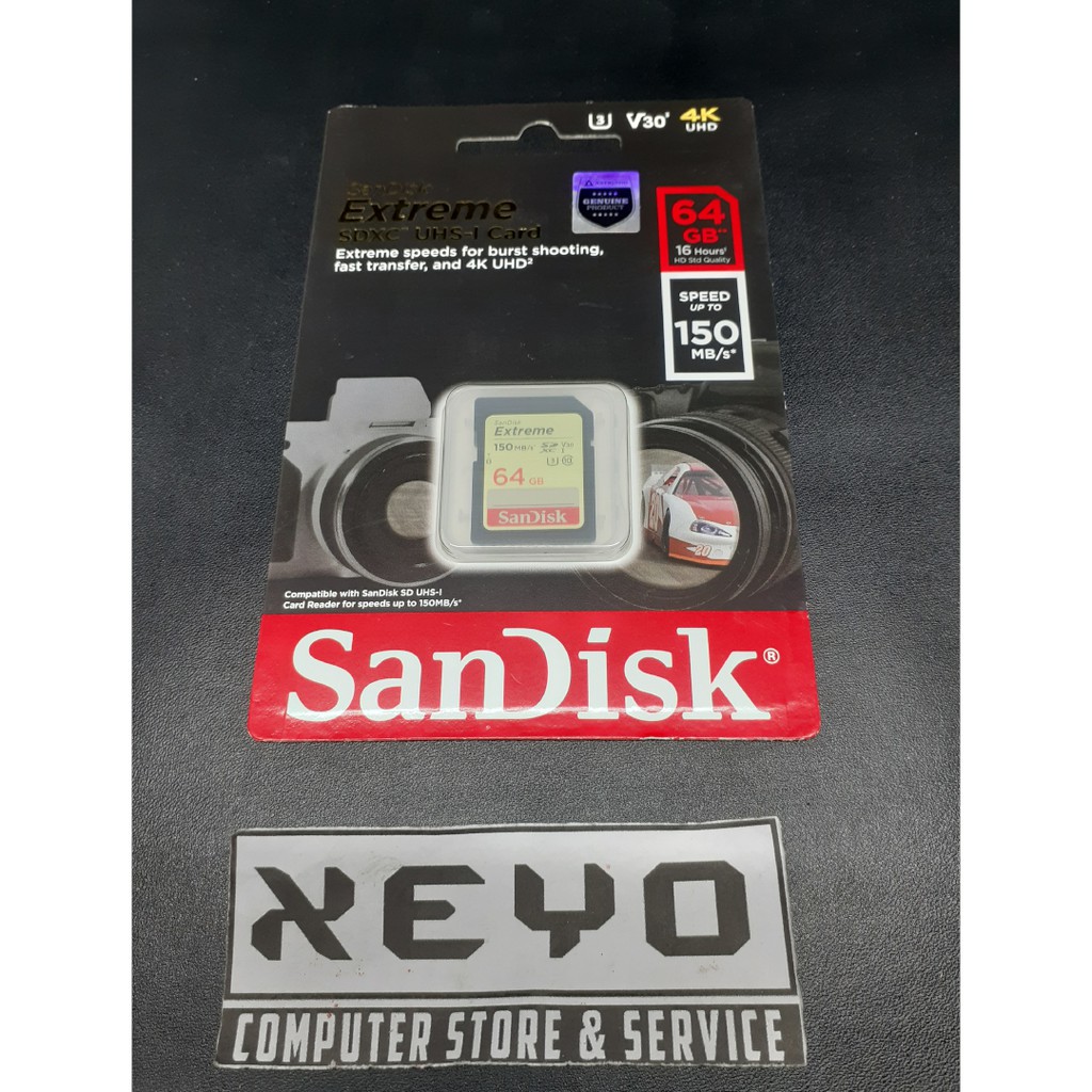 Sandisk SDHC 64Gb Extreme 90mbps Class 10 Memory Camera SD Card