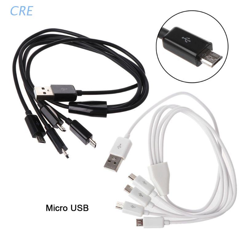 Cre Kabel Charger Splitter Y USB 2.0 Tipe A Male Ke 4 Micro USB Male Portable