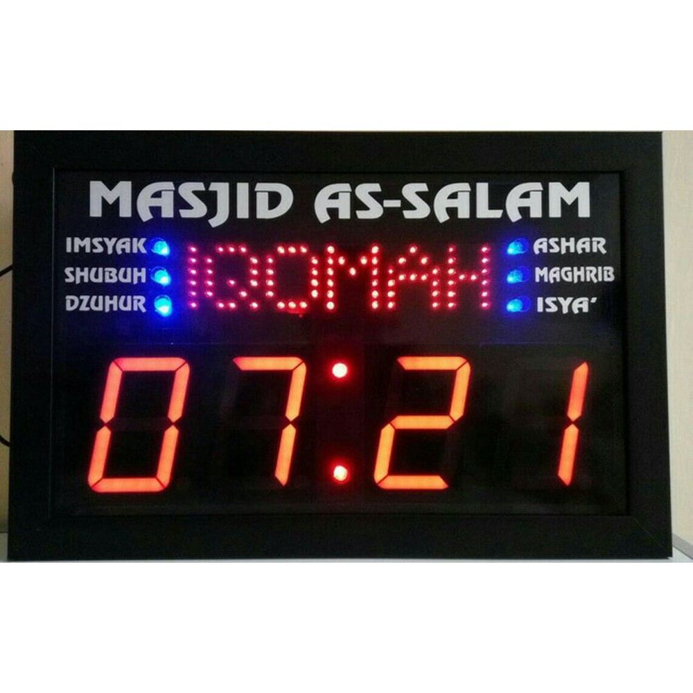 Jam Jadwal shalat dan jeda iqomah Jam digital sholat jadwal iqamah