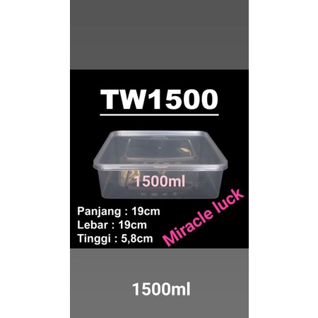 kotak makan plastik/foodcontainer/twinwall 1500ml
