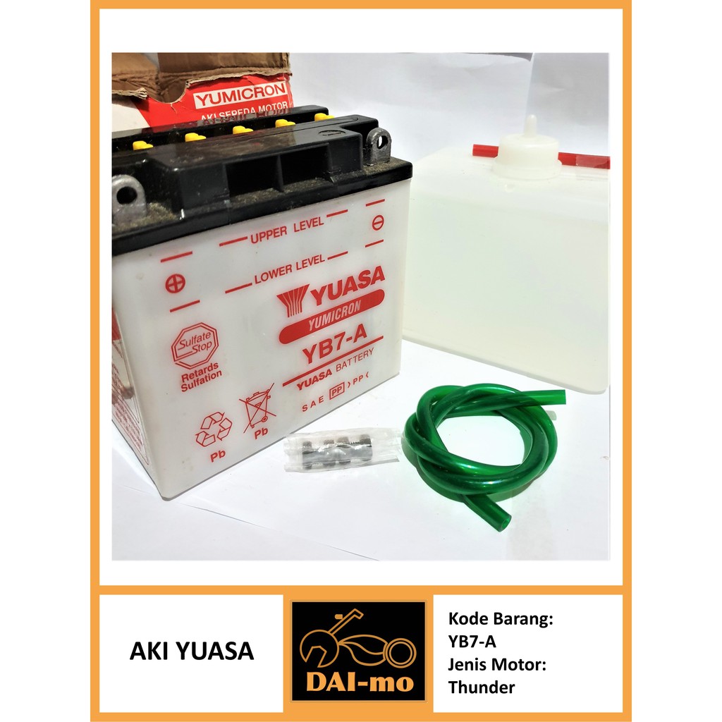 AKI Yuasa YB7A (YB7-A) motor Thunder Yuasa Asli