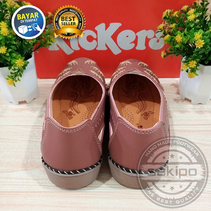 PROMO 12.12 BIRTHDAY SALE SEPATU WANITA DEWASA REMAJA FLAT KICKERS MOTIF SULAM BUNGA TERBARU TERMURAH / SAKIPO