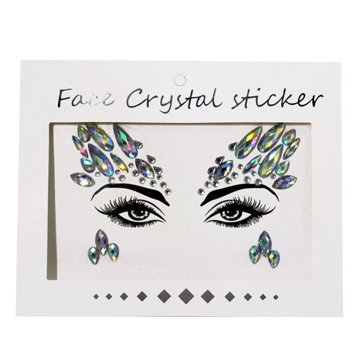 Sticker wajah jewel estetik kaca timbul aesthetic jewels bahan resin akrilik acrylic look cantik