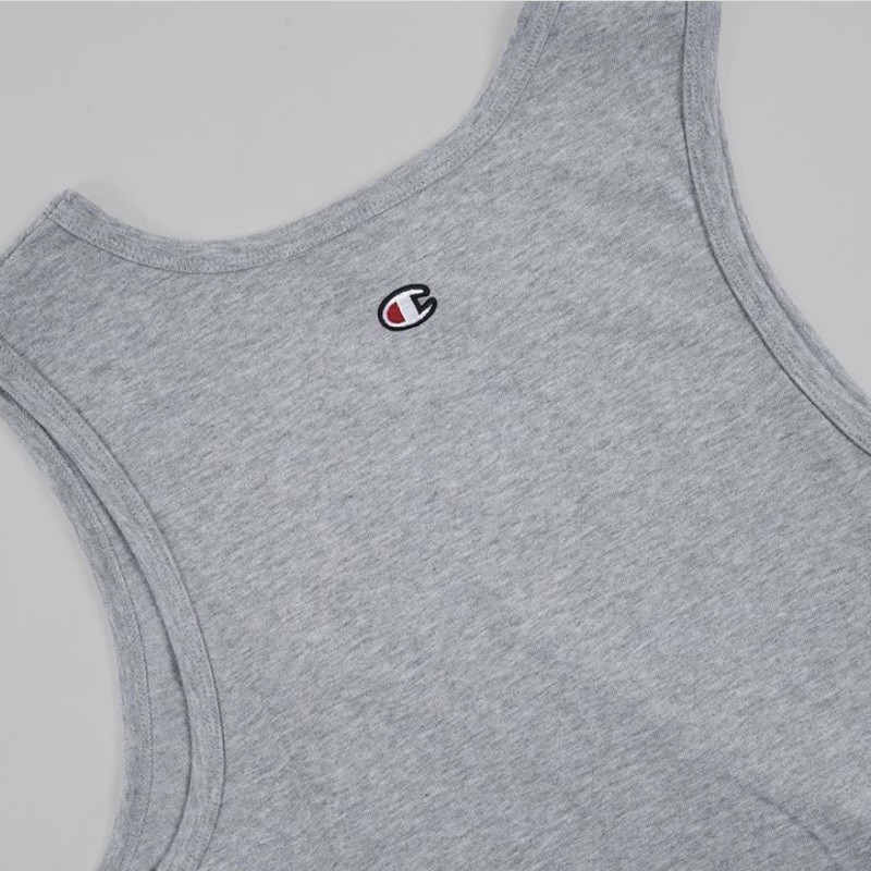 CHMPN Basket Tank Small Logo  Embroidery Grey 2 Striped