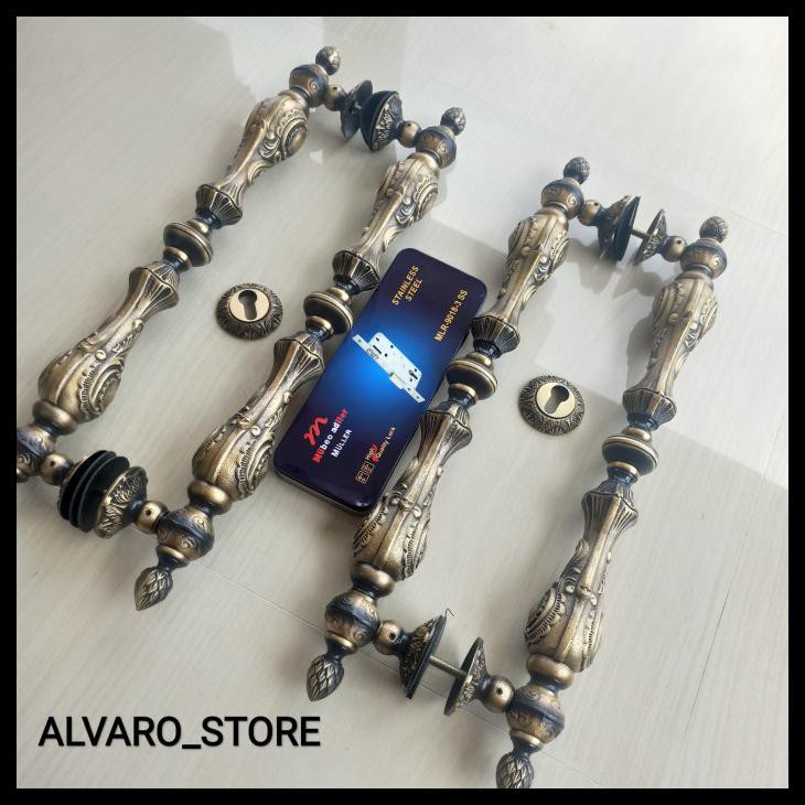 4PCS HANDLE PINTU KUNINGAN 60CM MEWAH