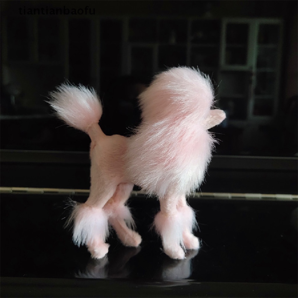 Mainan Boneka Plush Bentuk Anjing Poodle Warna Pink Ukuran 4 Inch Untuk Dekorasi Rumah