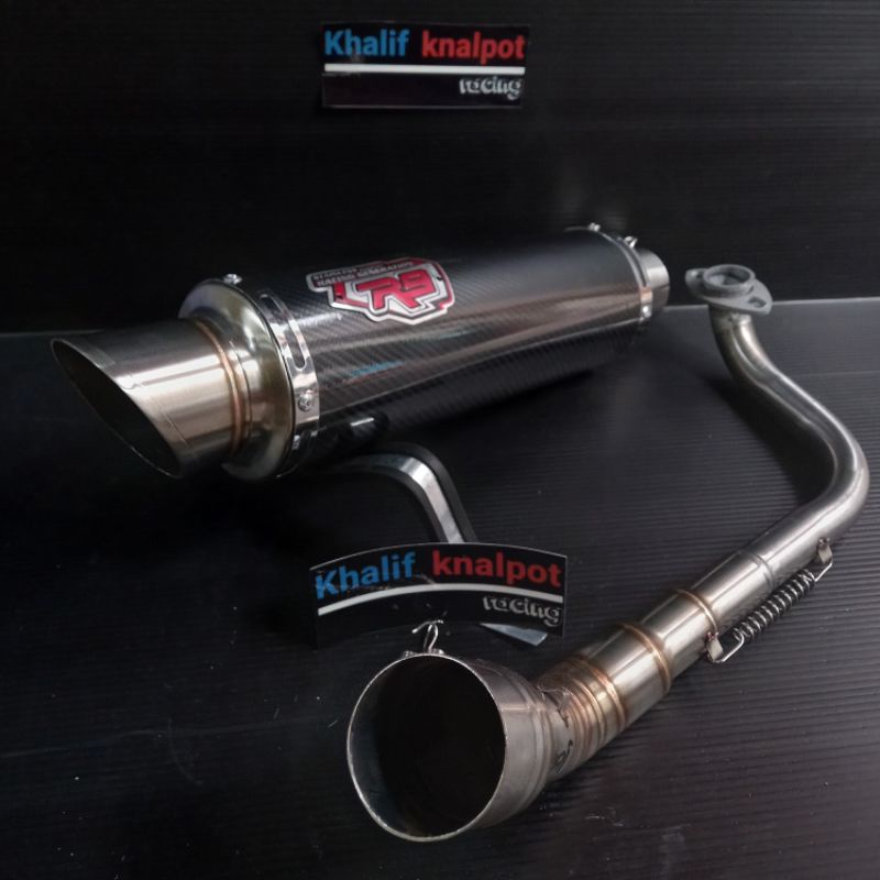 Knalpot Racing R9 Carbon polos R15 Xabre Vixion Byson Jupiter Mx king Full system