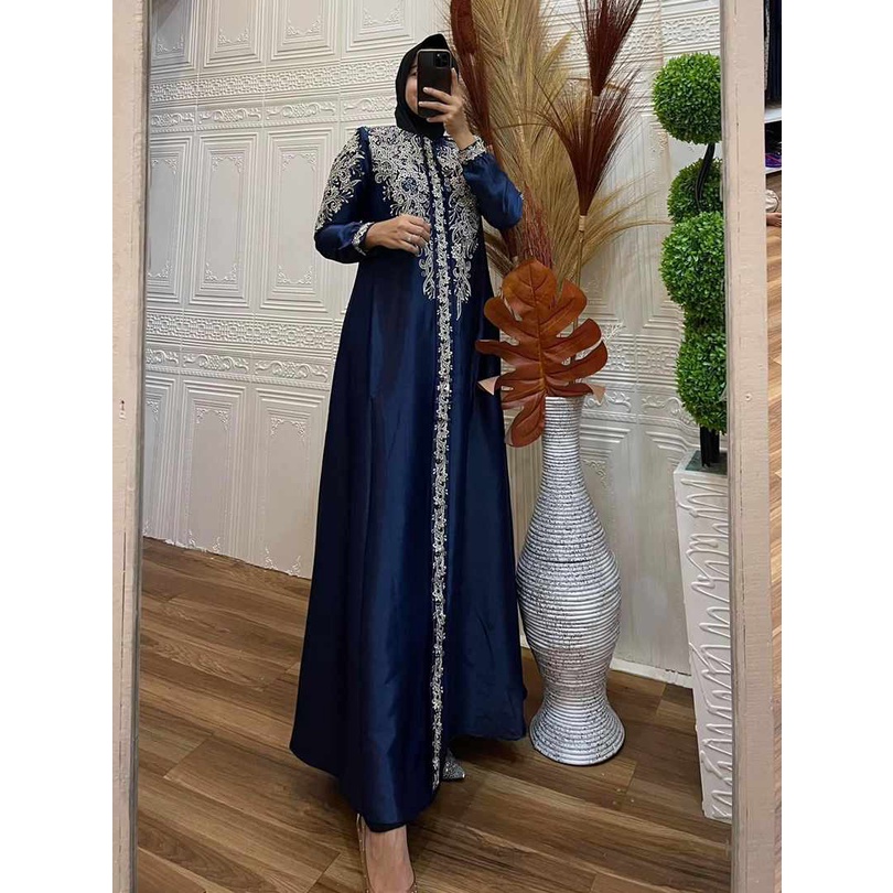 [Cod] Gamis Satin Bordir/ Gamis Terbaru /Gamis Terlaris/Gamis Modern/Gamis Pesta/ GAmis Lebaran