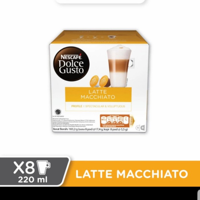 

Nescafe Dolce Gusto Latte Machiato capsule. 1 box = 16 capsule
