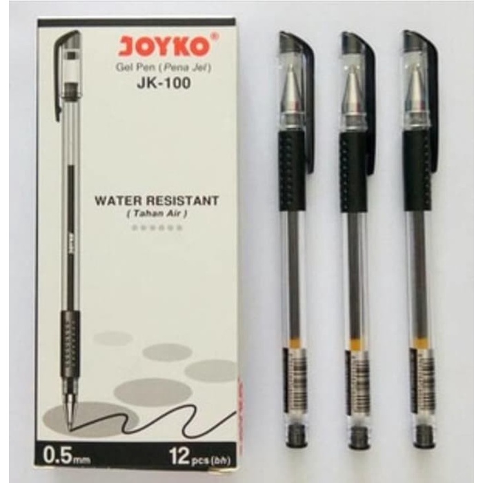 

Gel Pen / Pulpen / Pena Joyko JK-100 / 0.5 mm / 1 BOX 12 PCS - Hitam