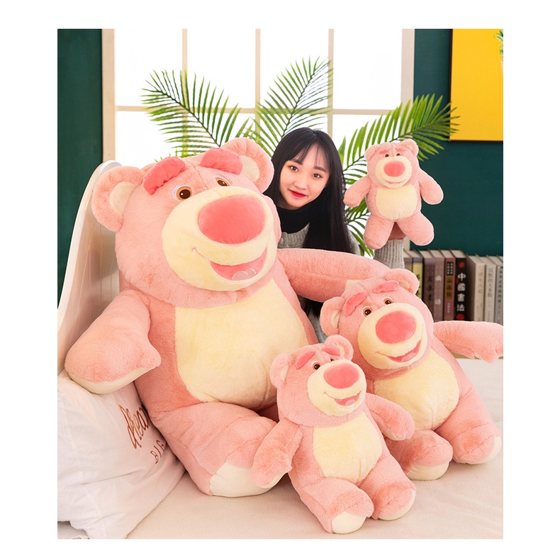 Boneka Lotso Senyum Warna Pink Bahan Plush