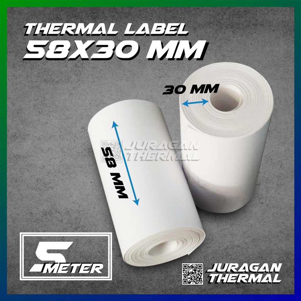

Label Sticker Thermal 57/58 mm x 5 meter Kertas Struk 57x30 58x30 mm