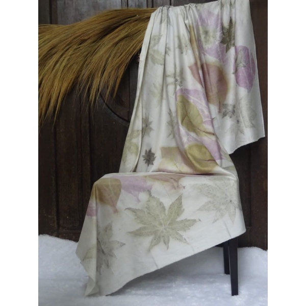 Kain Katun Sutera Ecoprint 115 cm x 212 cm