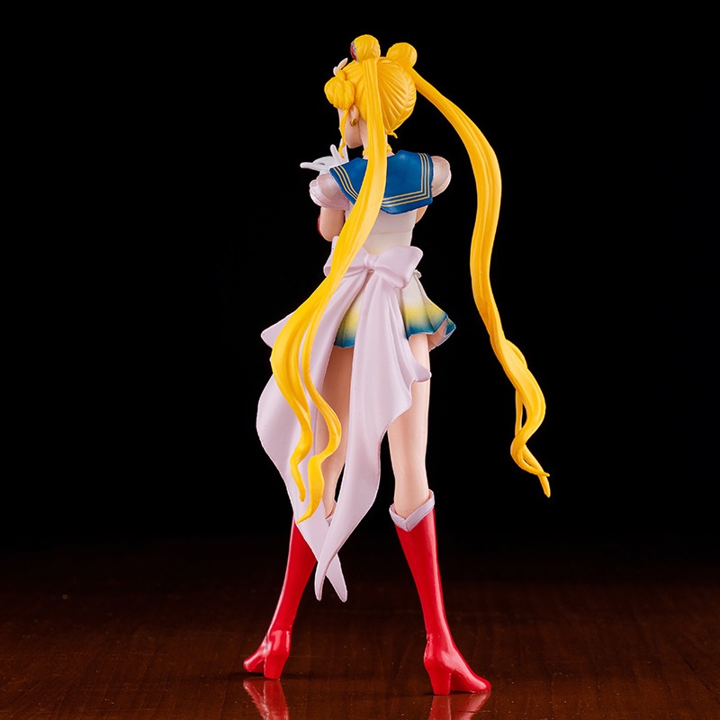 Sailor Moon Figure Glitter &amp; Glamours Angel Gadis Cantik Super Sailor Moon Action Figura Boneka Tsukino Usagi Model Mainan 23cm