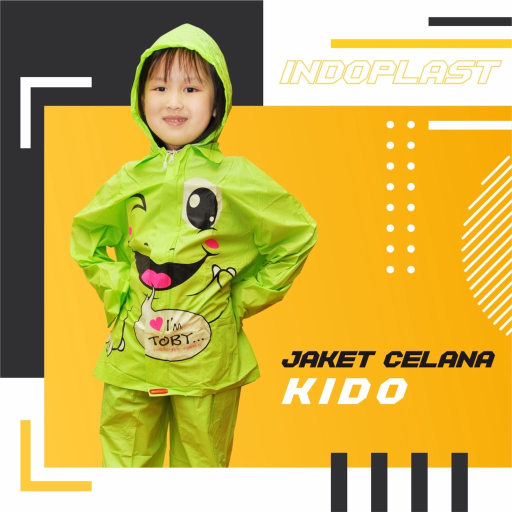 Jas hujan anak Laki laki Kido 4 - 7 Tahun Jaket Celana Perempuan