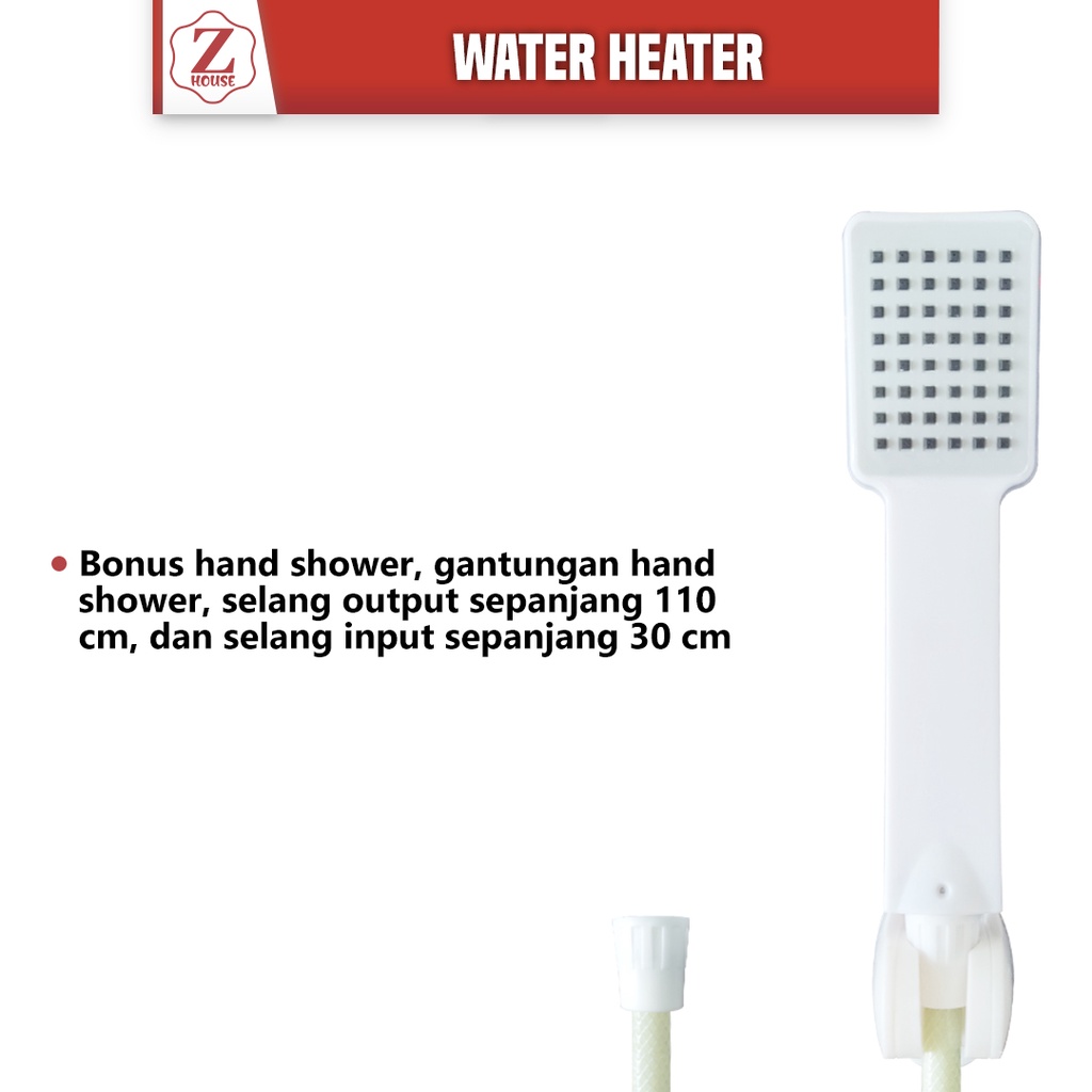 Water Heater Electric Instant Todaax Pemanas Air Digital Listrik Instan Komplit Pemanas Air Mandi Pemanas Air Kamar Mandi Penghangat Air Kamar Mandi Warna Merah/Biru