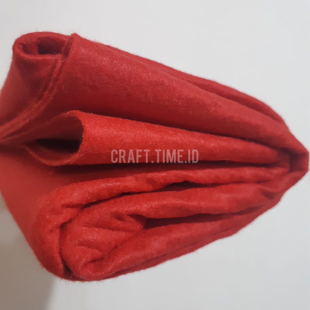 KAIN FLANEL / FELT IMPOR TEBAL 1 METER-RED (MERAH CABE)