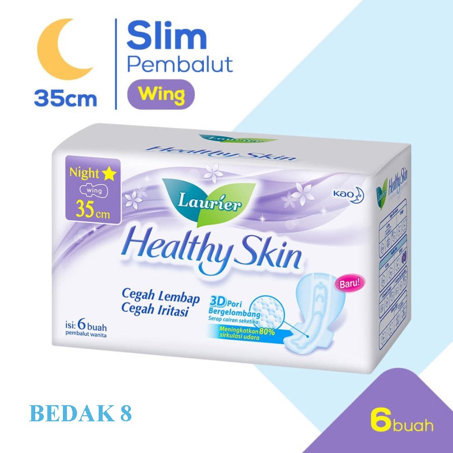 Pembalut Laurier Healthy Skin Night 35cm 6S