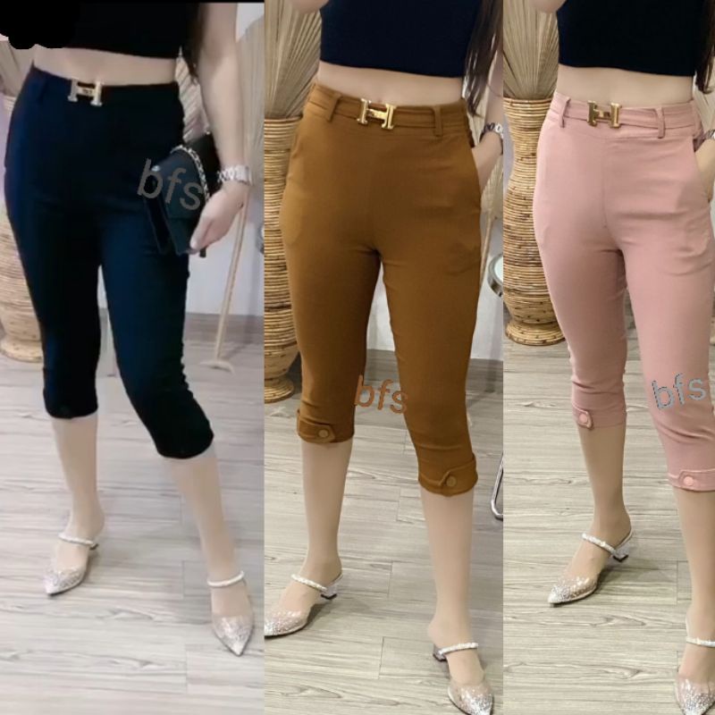 Celana 7/8 Soft jeans Strecth Wanita import 9181