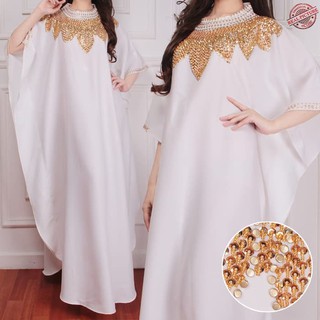 Kaftan Cantik Bunga Japan Khaftan Wanita Baju  Muslim  