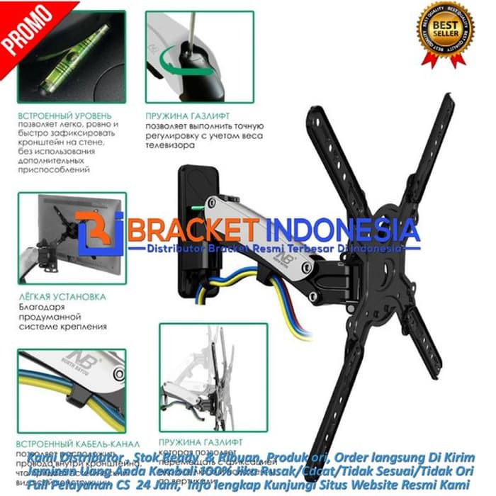 Bracket TV BI-X161 ORI import max 60 55 52 50 49 43 42 40 32 27 24 22