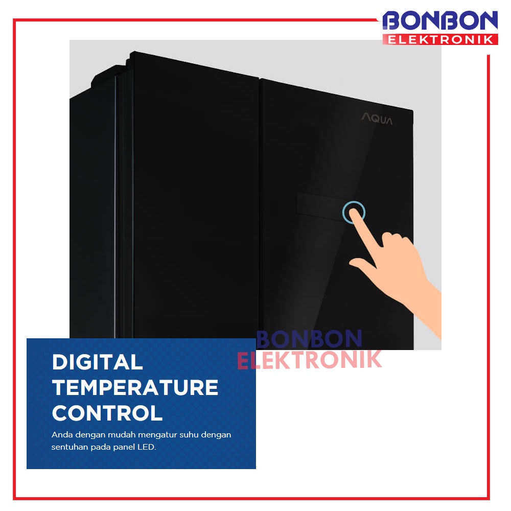 AQUA Kulkas 2 Pintu Side by Side Inverter AQR-575IG PB / AQR 575IGPB