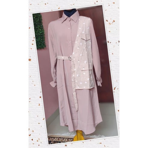 Tunik Vest Sebelah by Mikka Busui Bahan Zara Crep