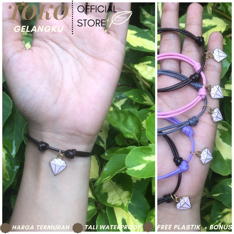 Gelang Karakter ( Berlian Pink ) / Gelang Viral Hits Kekinian untuk wanita pria  / Gelang Tali Waterproof Premium Anti Air / Gelang couple