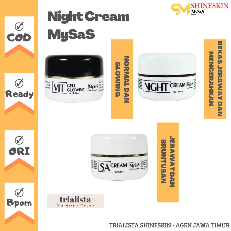 NIGHT CREAM MYSAS CREAM MALAM MYSAS VIT GELL MYSAS SA CREAM MYSAS NIGHT CREAM MYSAS WHITENING BPOM
