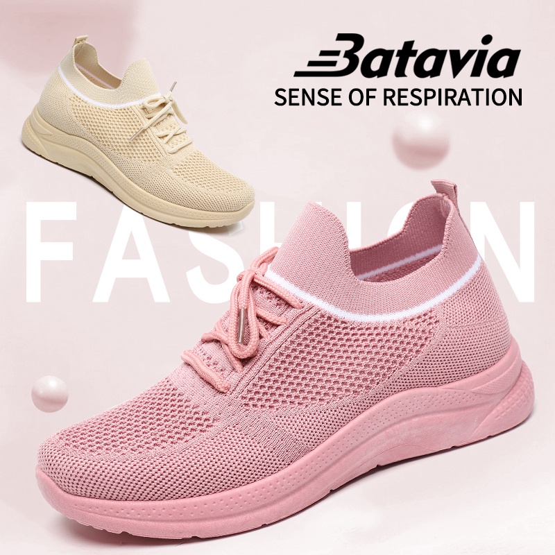 Batavia Sepatu wanita sneakers impor premium perempuan terbaru rajut adem antislip antiaus  olahraga Batavia Fashion Sepatu A137-3