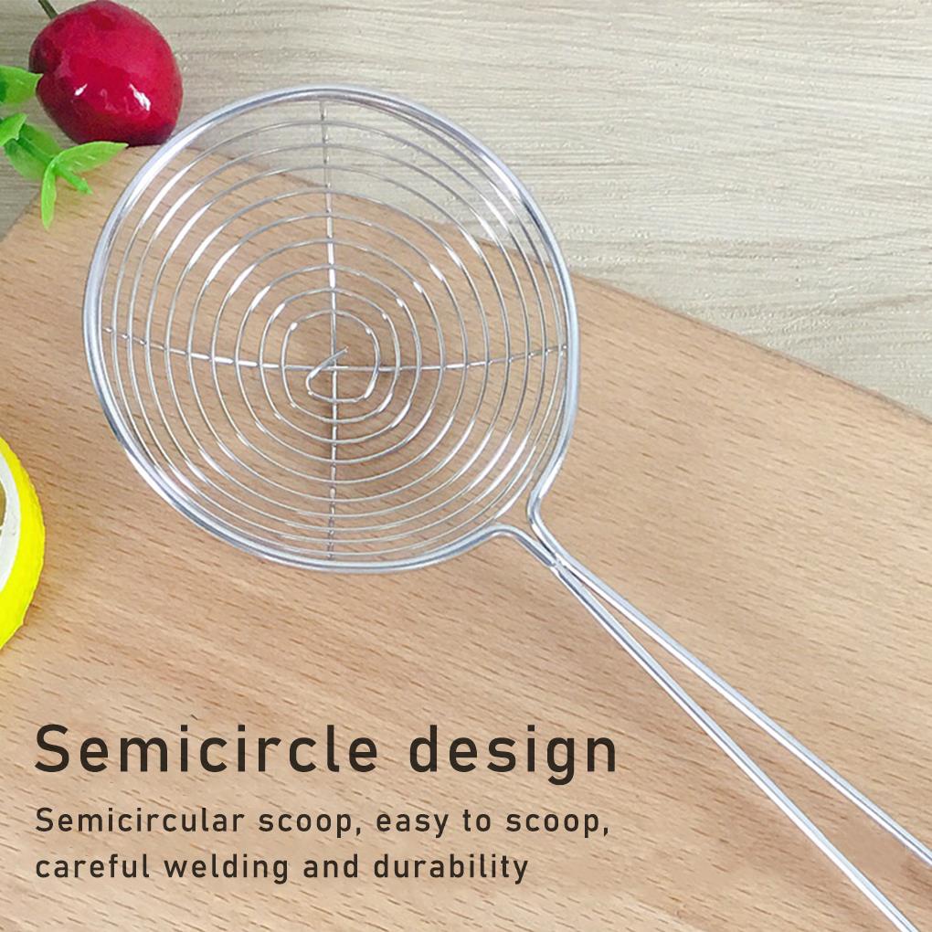 (house2020) Saringan Bahan Stainless Steel Gagang Silikon Bentuk Oval Anti slip Reusable Untuk Dapur