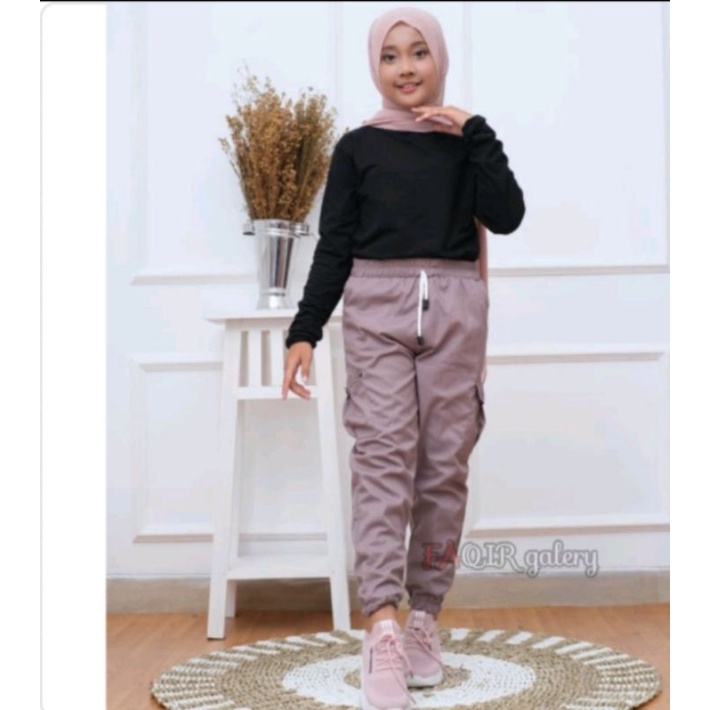 CELANA ANAK PEREMPUAN 1-12 TAHUN CELANA JOGGER CARGO ANAK CEWEK FASHION BAWAHAN ANAK