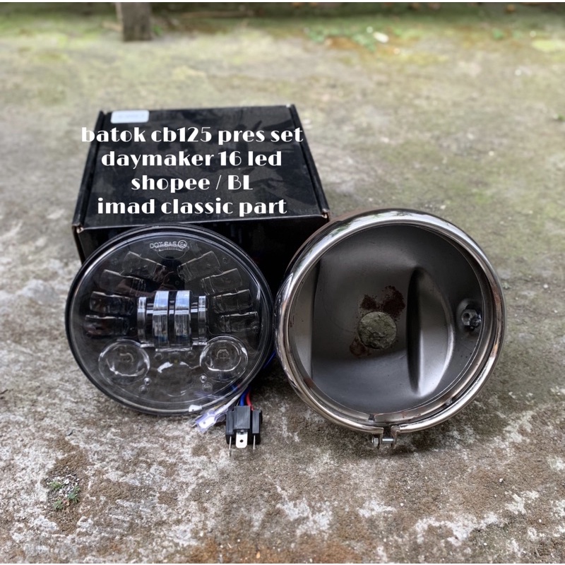 batok lampu cb125 set lampu daymaker 16 LED batok cb125 full pres daymaker 16 led