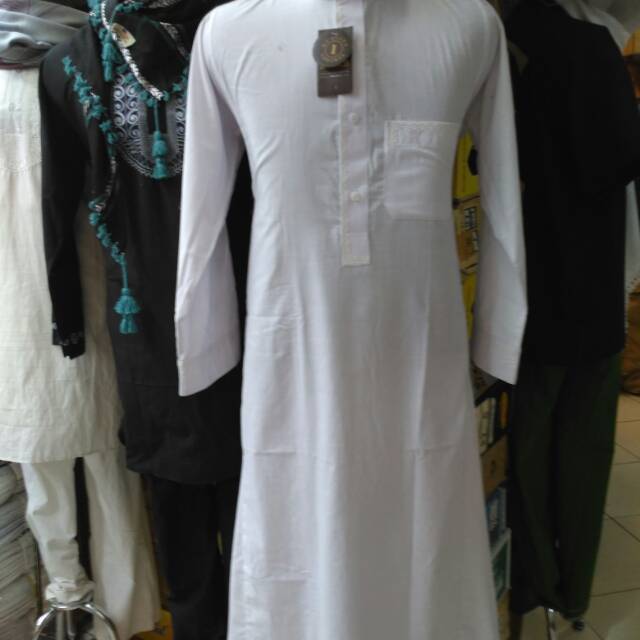 perlengkapan haji dan umroh /gamis putih polos dewasa /jubah katun